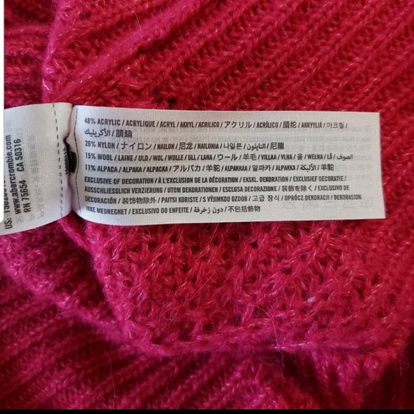 Abercrombie & Fitch Bright Pink Open knit Sweater - Picture 5 of 7